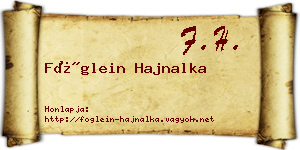 Föglein Hajnalka névjegykártya