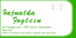 hajnalka foglein business card